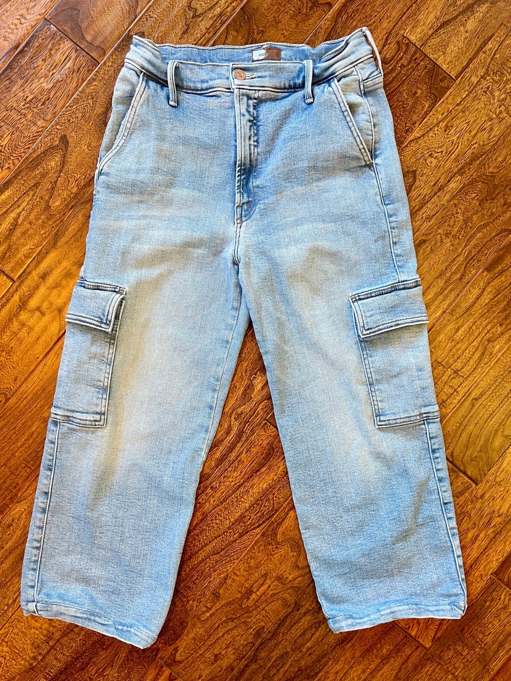 MOTHER Straight Up Rambler Cargo Ankle Jeans Bad Romance Size 28